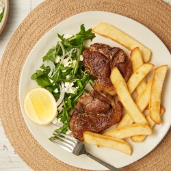 Lamb Chops With Rocket & Feta Salad