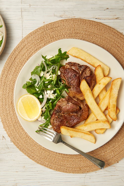 Lamb Chops With Rocket & Feta Salad