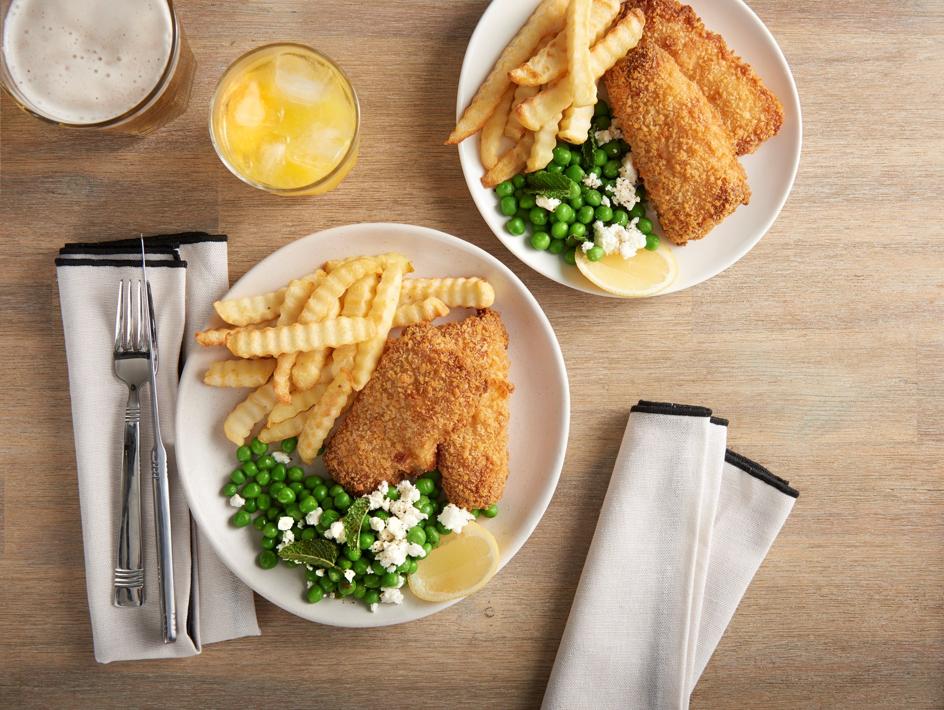 Fish and Chips with Peas