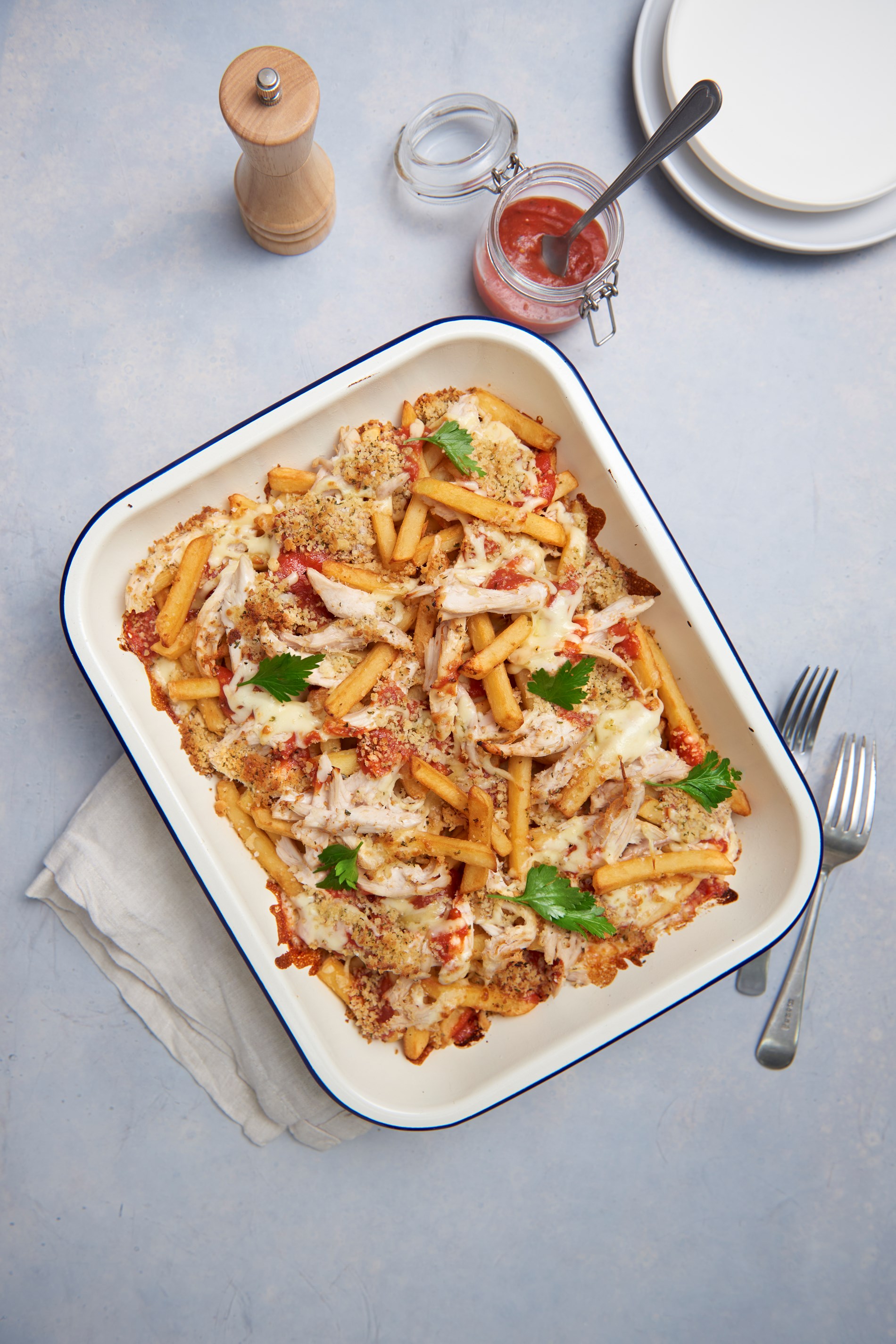 Loaded Chicken Parma Fries 