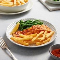 Air Fried Mustard Salmon With Broccolini