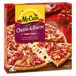 Cheese & Bacon Family Pizza 500g