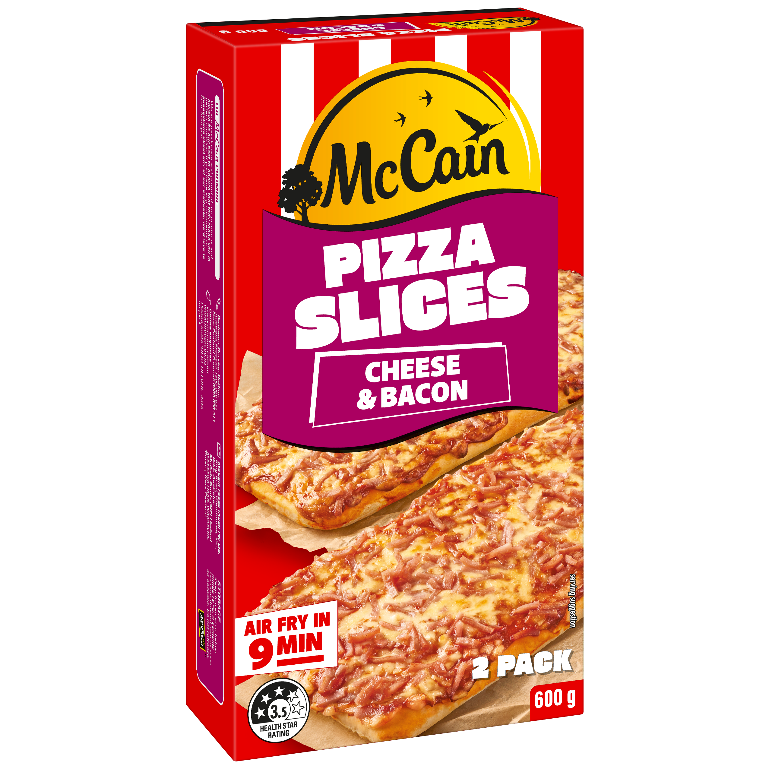 Cheese & Bacon Pizza Slices 600g