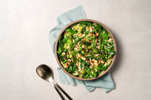 Charred Garden Greens, Risoni & Herb Salad