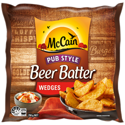 Pub Style Beer Batter Wedges 750g